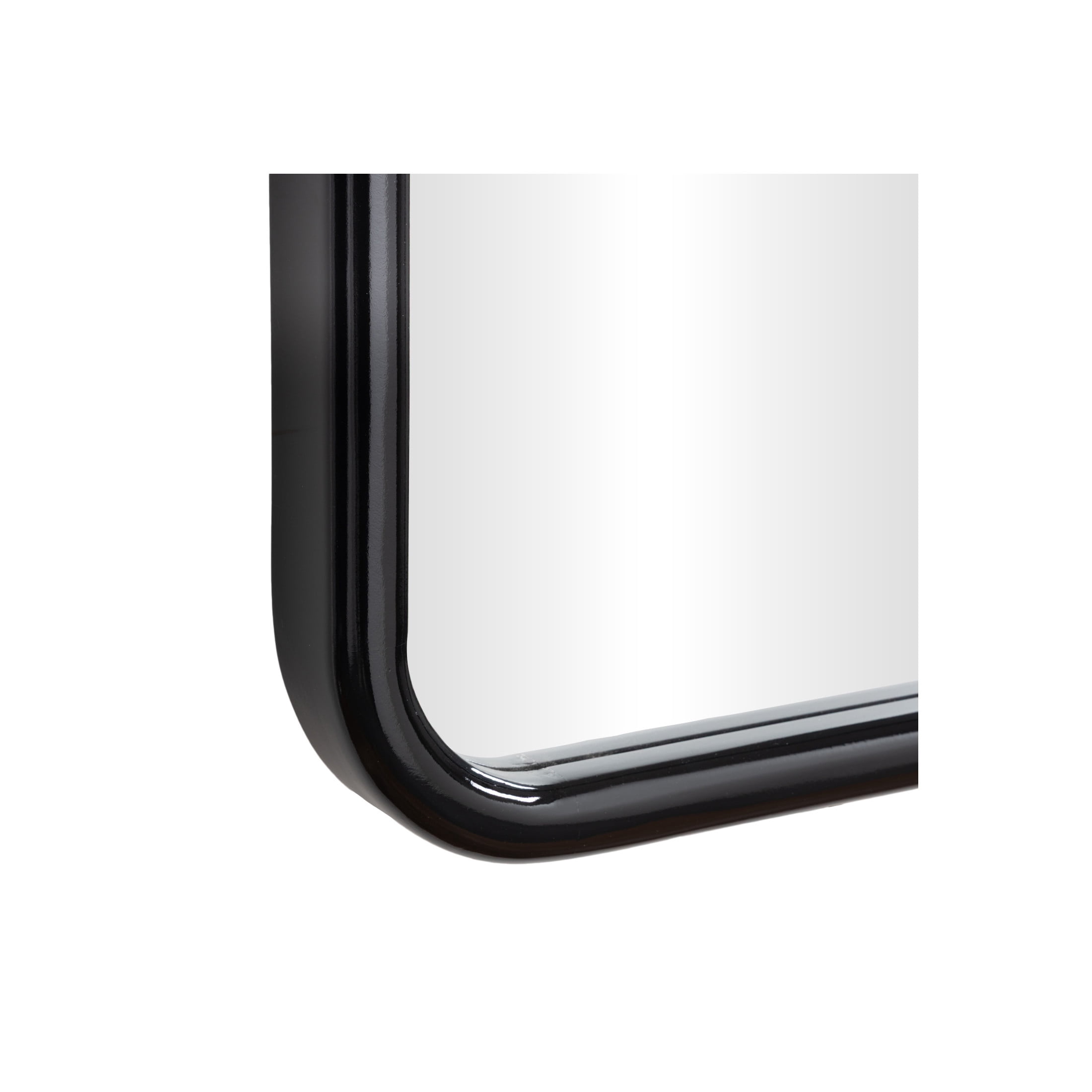 DecMode 24" x 47" Black Handmade Wall Mirror with Deep Set Frame