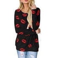 thumbnail image 3 of T-shirt à Manches Longues Imprimé pour Femme, Col Rond, Chandail Molletonné, Chandail, Haut, 3 of 9