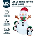 thumbnail image 3 of Joyfy 6 ft Christmas Inflatables Snowman Outdoor Decorations,Christmas Snowman Penguin Blow Ups Yard with Built-in LEDs for Holiday Party Garden Lawn Decor, 3 of 8