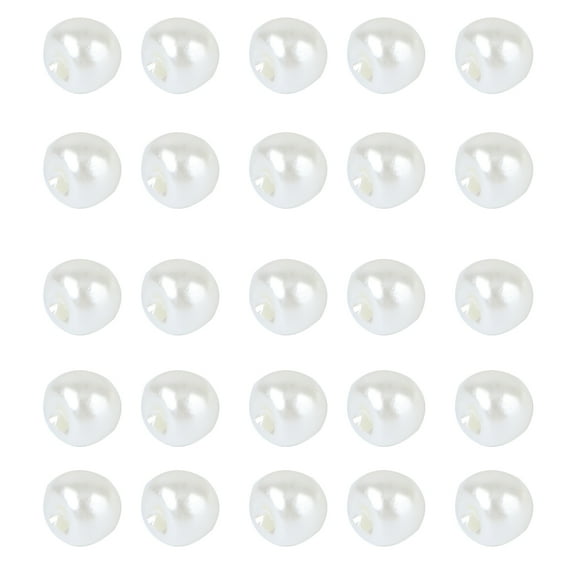 50 PCS Round Colorful Pearl Buttons Decorative Buttons Travel 0.9x0.9cm Beige
