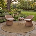 thumbnail image 3 of Safavieh Courtyard Steve Oriental Indoor/Outdoor Area Rug, Brown/Natural, 6'7" x 6'7" Round, 3 of 9