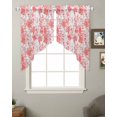thumbnail image 2 of Red Pink Flowers Swag Valances for Windows, Watercolor Summer Botanical Floral Rod Pocket Sheer Valances for Large Windows, Swag Toppers Light Filtering for Kitchen Living Room 2 Panels 36''x45'', 2 of 6