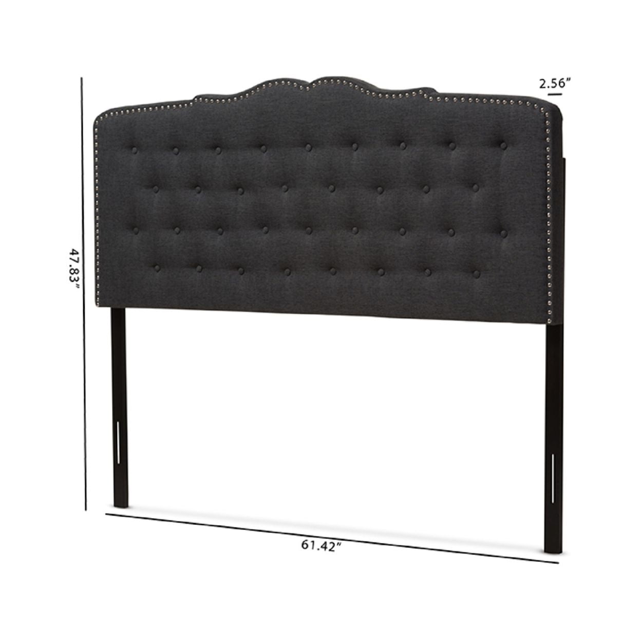 Baxton Studio Lucy Modern and Contemporary Dark Grey Fabric King Size Headboard,Wholesale Interiors