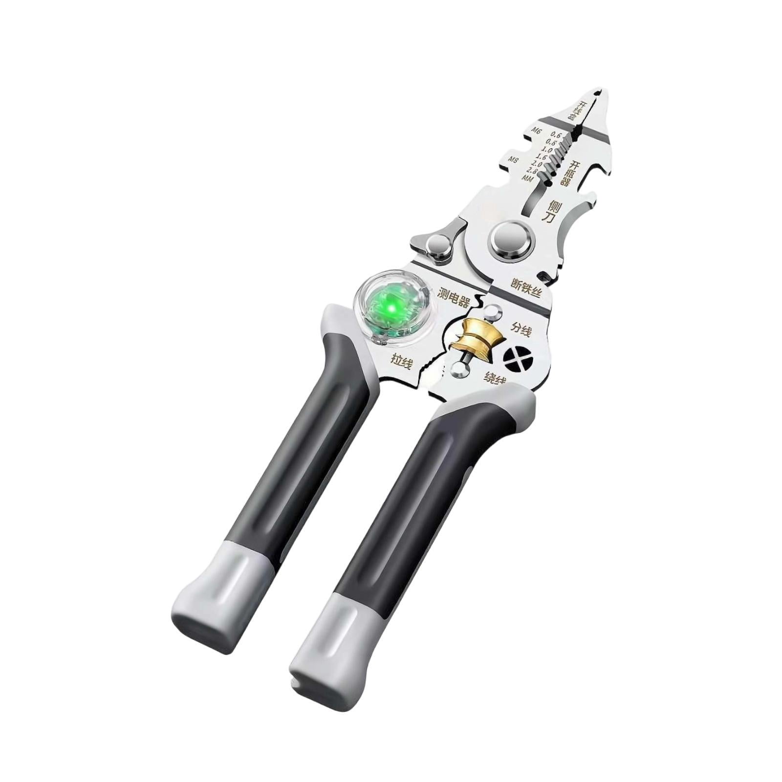 YWMJZEU Wire Stripper Crimper Pliers Voltage Detector Professional Multipurpose Crafting