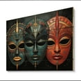 thumbnail image 2 of Designart "Vibrant Red African Masks III" African Tribes Print on Natural Pine Wood, 2 of 5
