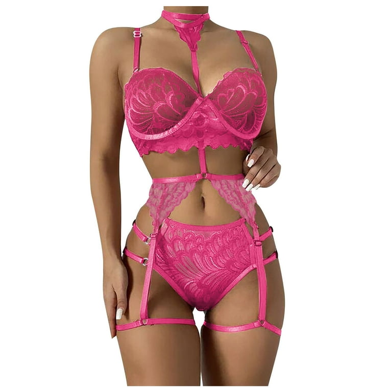 Fashion Steel Underwear Lace Ring Sleepwear Pajamas Lingerie Garter 3 Piece Lace Garter Set Lace Bra Set And G String Corset Walmart
