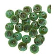 thumbnail image 2 of Piggy Beads, 2-Hole Czech Glass 8x3.5mm, 25 Pcs, Opaque Green Turquoise Picasso, 2 of 2