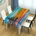 thumbnail image 6 of Coolnut Ocean Beach Rectangle Tablecloth,Dinner Table Cover for Outdoor & Indoor Patio, Picnic, BBQ, Holiday Party 60x60In, 6 of 7