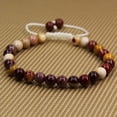 thumbnail image 2 of Natural Mookaite Jasper Gemstone 6mm Round Beads Adjustable Bracelet 7" Unisex, 2 of 3