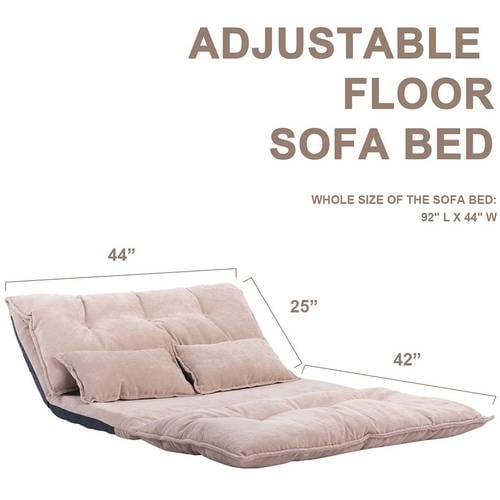 Merax Fabric Foldable Floor Sofa Bed Adjule Futon With Two Merax Fabric Foldable Floor Sofa Bed Adjule Futon With Two Pillows