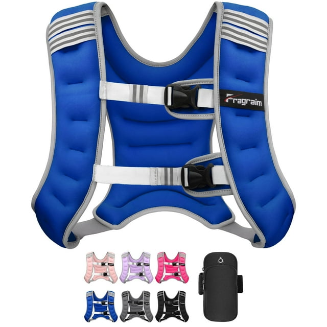 Chaleco lastrado Fragraim para Mujeres y Hombres 5.4 kg con Reflectante Azul