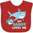 thumbnail image 3 of Inktastic My Daddy Loves Me with Cute Sharks Boys or Girls Baby Bib, 3 of 4