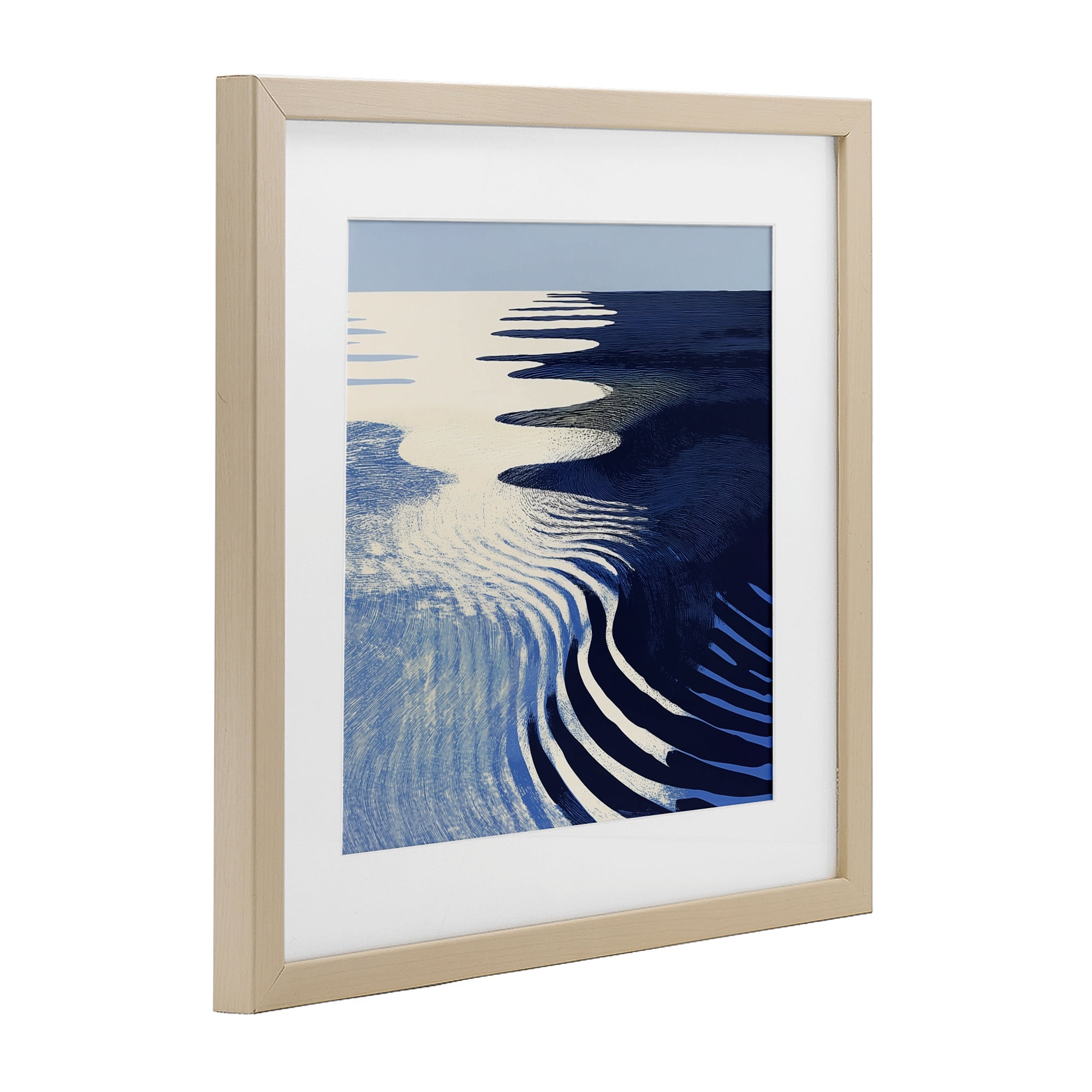 Stupell Industries Abstract Cobalt Ripples Birch Framed Print Under Glass, design by Walker Noble