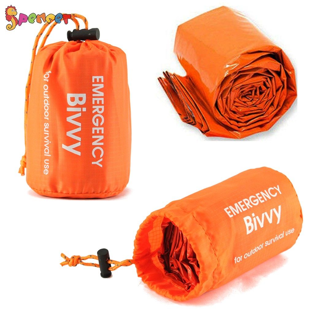 Spencer 2 Pack Emergency Sleeping Bag, Waterproof Lightweight Survival Bivy Sack - Reusable Thermal Emergency Blanket Sleeping Gear for Outdoor Hiking Camping - image 2 of 9