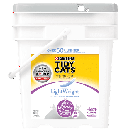 Purina Tidy Cats Light Weight, Dust Free, Clumping Cat Litter, LightWeight Glade Clean Blossoms Multi Cat Litter - 17 lb. (The Best Kitty Litter For Odor Control)