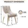 thumbnail image 4 of SEYNAR Modern Glam Boucle Pleated Velvet Accent Dining Chair, Set of 6 for Living Room with Rear Handle（Beige）, 4 of 8