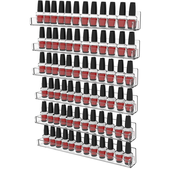 Esmalte de uñas Cq, acrílico, montado en la pared, paquete de 6 unidades, transparente