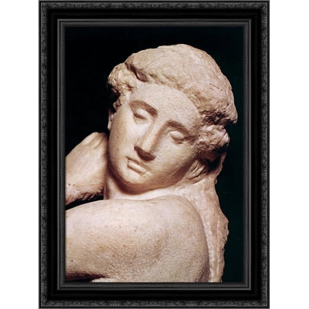 DavidApollo [detail: 2] 19x24 Black Ornate Wood Framed Canvas Art by Michelangelo