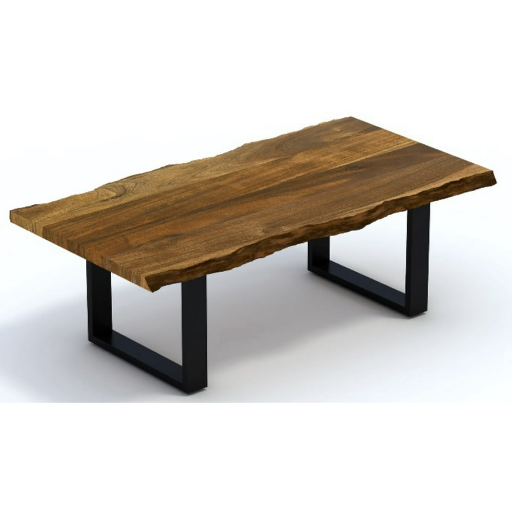 Modern Rustic Live Edge Acacia Wood Coffee Table