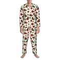 thumbnail image 3 of Naloa Rose Flowers Men’s Pajamas Set - Long Sleeve Button Down Sleep Shirt and Pajama Bottoms Sleepwear Set-Large, 3 of 7