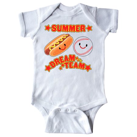 

Inktastic Summer Dream Team- hotdogs and baseball Gift Baby Boy or Baby Girl Bodysuit