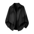thumbnail image 4 of LIaqionyy Mens Button down Shirt Casual Loose Long Sleeve Collared Shirts Solid Color Wedding Prom Business Tops, 4 of 6
