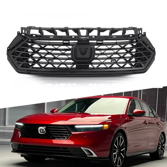 ONEPI Black Front Bumper Grill Compatible with Honda Accord 2023 2024 Models, No Emblem