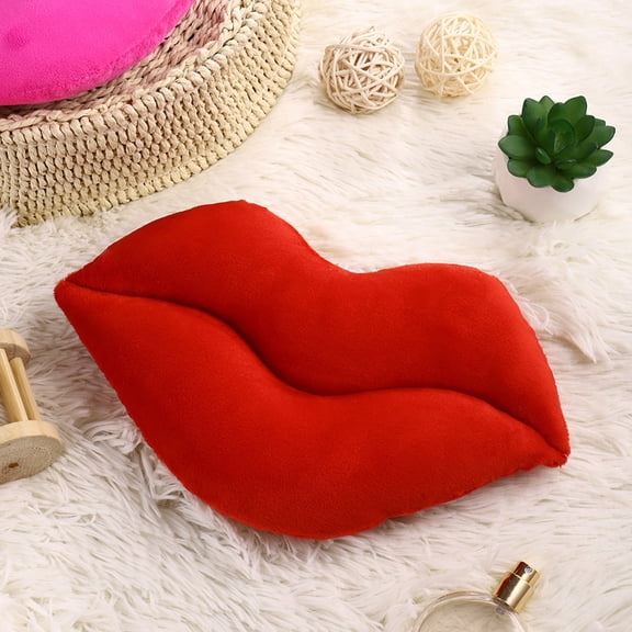 FENGGUIQU 2Pcs Lips Cushion Plush Sofa Pillow Soft Decorative Throw Pillows for Home
