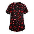 thumbnail image 4 of Dwralegc Printed Scrub Tops Women Working Cute Shirts Stretch V Neck Love Heart Print Short Sleeve Nurse Workwear with 2 Pockets Watermelon Red 3XL, 4 of 5