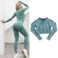 thumbnail image 4 of Ropa de yoga, traje deportivo, ropa deportiva para mujer, atuendo deportivo, ropa deportiva para fitness Manga larga S, 4 of 9
