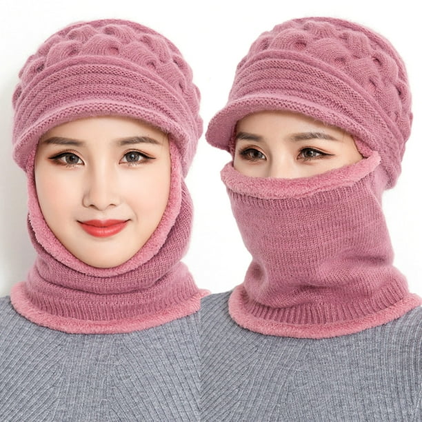 Flmtop mode couleur unie cache-cou hiver femmes bonnets chapeau