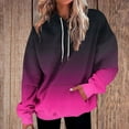 thumbnail image 2 of XPMWRP Women's Gradient Color Drawstring Hoodies Sweatshirt Long Sleeve Winter Warm Loose Comfortable Pullover with Pockets Red M, 2 of 5