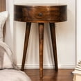 thumbnail image 4 of Crafted Nightstand - Solid Wood Chestnut Semi Circle With Bright Shiny Drawer Knob Design Dazzling For Home Detail, 4 of 6