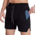 thumbnail image 6 of Sngxgn Men's Shorts Casual Classic Fit Stylish Elastic Waist Summer Beach Shorts with Pockets Sport Shorts(Black,M), 6 of 7