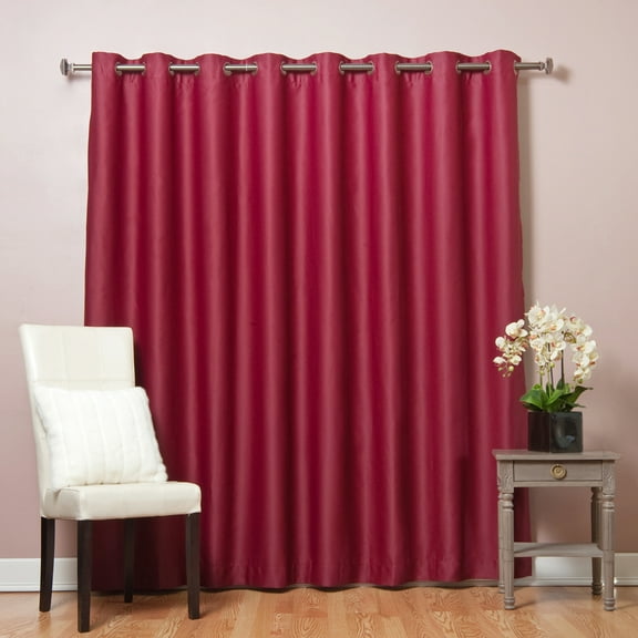 Quality Home Wide Basic Bronze Grommet Blackout Curtain - Burgundy - 100"W X 84"L (Single Panel)