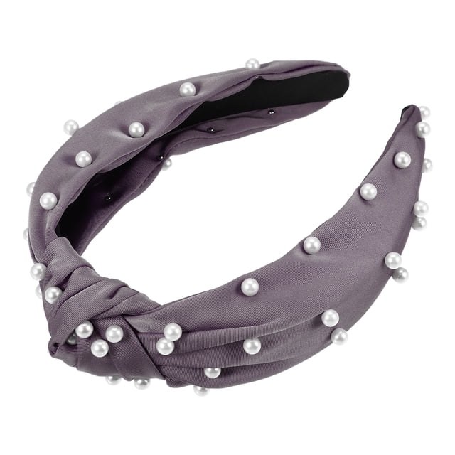 Diadema de perlas anudadas Unique Bargains estilo Casual para mujeres púrpura