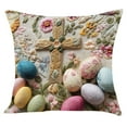 thumbnail image 2 of Horivan 1 Counts Easter Bunny Egg Pillow Cover Faux Embroidery Print Sofa Cushion Cover Decorative Throw Pillow for Living Room Spring Home Decor, 2 of 6