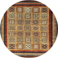 thumbnail image 1 of Ahgly Company Indoor Round Abstract Saffron Red Abstract Area Rugs, 7' Round, 1 of 6