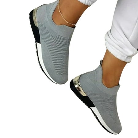 

Casual Mom Flying Shoes Simple And Fashionable Style For Outdoor Beach Swim Yoga 43 Gray