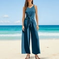 thumbnail image 3 of ABATAB Womens Summer Jumpsuits V Neck Sleeveless Dressy Rompers Casual One Piece Wide Leg Loose Work Trendy Outfits, 3 of 7