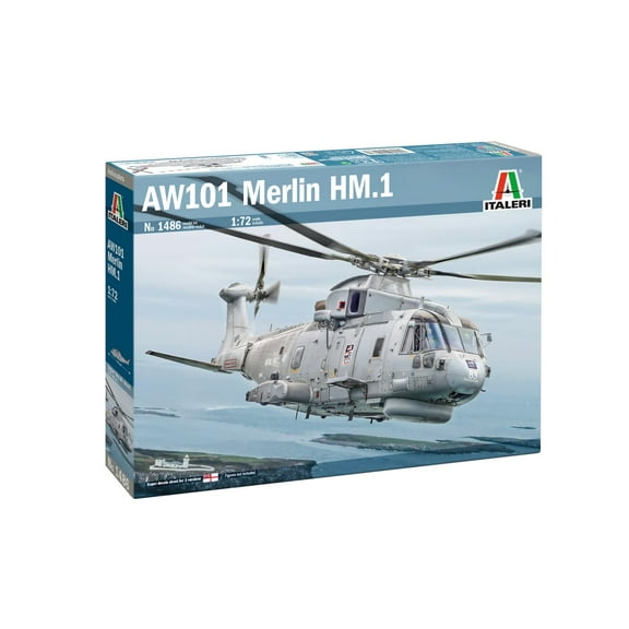 Italeri 1486 AW101 Merlin HM.1 1:72 Scale Plastic Model Kit/Model Assembly