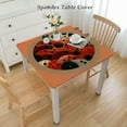 thumbnail image 2 of nygtbtfer Halloween Vinyl Flannel Backed Tablecloth, Spooky Orange and Black Halloween Easy Care Wipe Clean Vinyl Tablecloth, 2 of 7