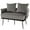 Grey, variant on Costway Modern Loveseat Sofa Upholstered Dutch Velvet Couch with Woven Back & Arms Grey