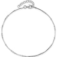 thumbnail image 3 of Sterling Silver Jbsp's Rhodium-Plated Polished Beaded With 1In Ext. Anklet (10 X 1.85) Made In Italy qlf1213-9, 3 of 5