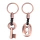 thumbnail image 1 of 2 piezas de moda creativa pareja de cuero llavero llavero anillo llavero Key Lock regalo (bronce rojo), 1 of 8