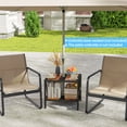 thumbnail image 3 of Patiojoy Table d'Appoint Extérieur avec Trou pour Parasol de 1,57 Pouces Table d'Extrémité en Métal à 2 Niveaux pour Patio avec Tablette de Rangement 2 Pcs, 3 of 9