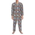 thumbnail image 3 of Sikiie Happy Halloween Mens Pajama Set, Soft Warm Long Sleeve Sleepwear, Cozy Button-Down Pjs for Men-Small, 3 of 7