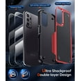 thumbnail image 4 of LEYI for Samsung Galaxy A13/ A32/ A23 5G 4G Case, Samsung A04S Case with 2 Pack Tempered Glass Screen Protectors, Heavy Duty Hard PC Textured Back Case for Samsung A13 5G 4G/ A32/ A23/ A04S, Red, 4 of 8