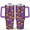 Purple, variant on Halloween Theme Tumbler 40oz - Spider Web Bat Design Insulated Stainless Steel Cup
