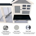 thumbnail image 6 of Pefilos 48" Outdoor Wood Chicken Coops, Large Rabbit Hutch Hen House with Tray, Pet Poultry Bunny Cage, Gray, 6 of 10